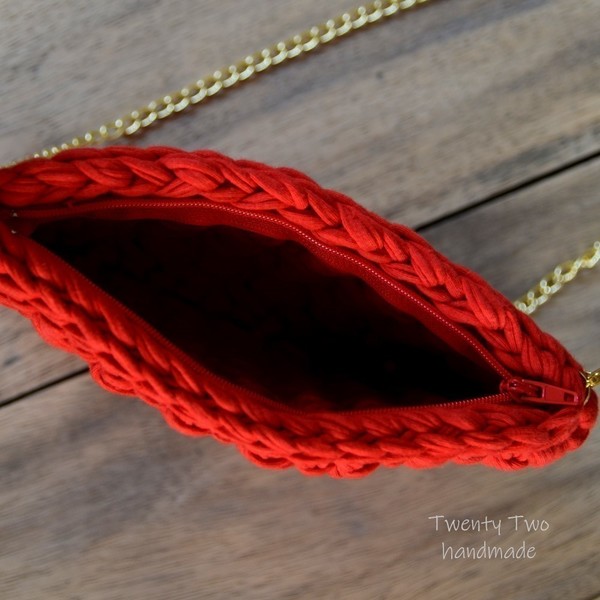 Κόκκινη τσάντα "Βανέσα" - χιαστί - 5