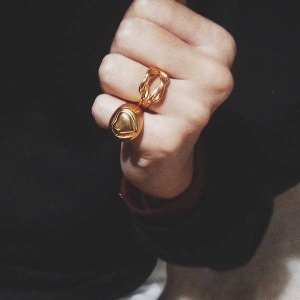 Gold plated rings - chevalier, επιχρυσωμένα, ορείχαλκος, μεγάλα, αυξομειούμενα