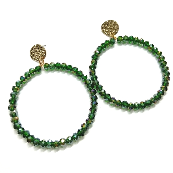Green magnet earrings - κρίκοι, καρφωτά, faux bijoux, μεγάλα σκουλαρίκια