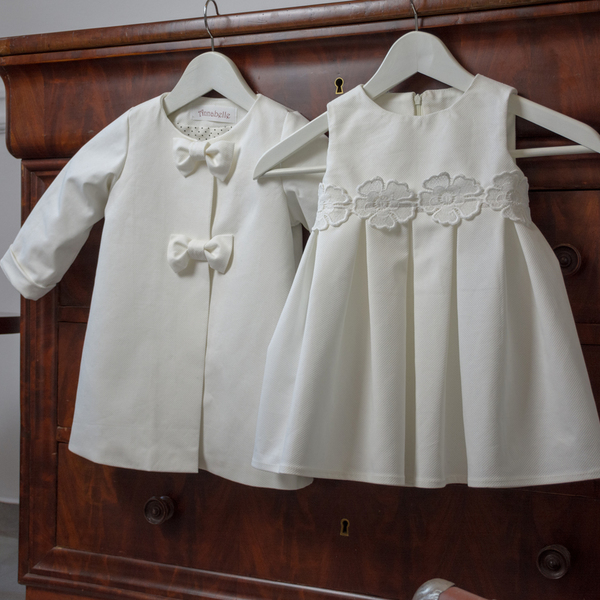 Φορεμα βρεφικο με λεπτομεριες απο δαντελα - βάπτιση, παιδικά ρούχα - 2
