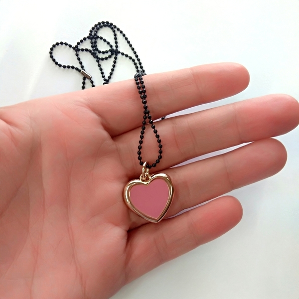 Pink heart - καρδιά, μακριά, faux bijoux, δώρα αγίου βαλεντίνου, Black Friday, αγ. βαλεντίνου - 2
