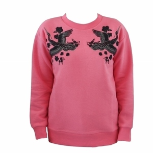 PINK CRANE SWEATSHIRT - βαμβάκι, μακρυμάνικες