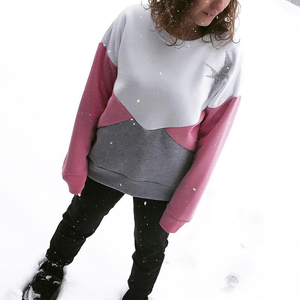 PINK COLOUR BLOCK SWEATSHIRT - βαμβάκι, μακρυμάνικες - 4