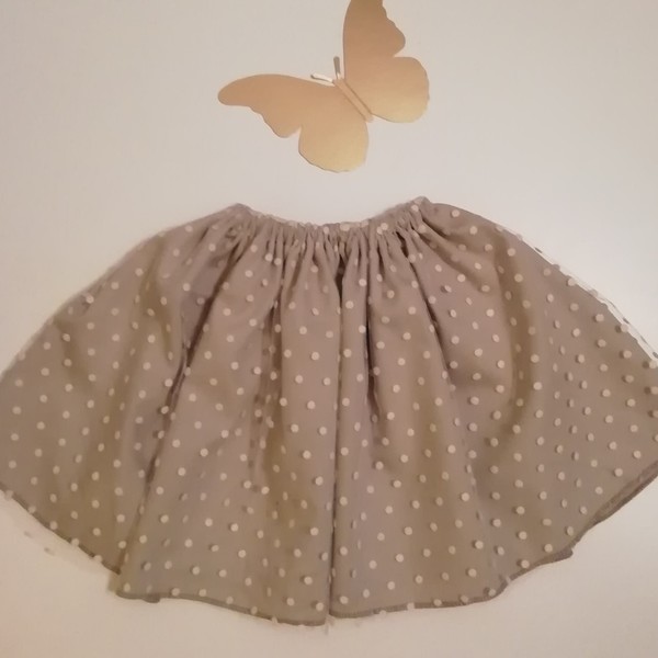 Τούλινη Βρεφική/Παιδική Φούστα (tutu) πουά με φιόγκο - φιόγκος, κορίτσι, πουά, 0-3 μηνών, παιδικά ρούχα, 1-2 ετών - 3