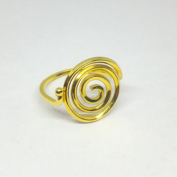 Spiral silver ring - ασήμι, επιχρυσωμένα, μεγάλα