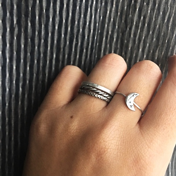 Crescent Moon Ring |Selene Collection| Χειροποίητο δαχτυλίδι, ασήμι 925, ημισέληνος, φεγγάρι, συμβολικό, χαραγμένο - ασήμι, μικρά, σταθερά