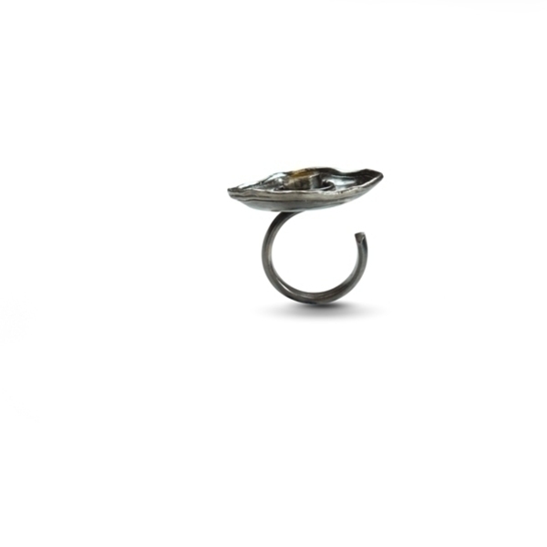 δαχτυλίδι με χρυσή υαλοψηφίδα - ασήμι, αυξομειούμενα - 2