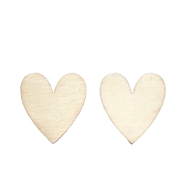 Σκουλαρίκια Καρδιές Με Κάρτα Αγίου Βαλεντίνου - ξύλο, καρδιά, κάρτα ευχών - 2