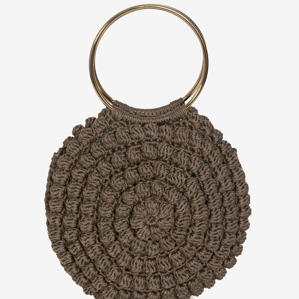 Round bobble bag - crochet, χειρός, πλεκτές τσάντες