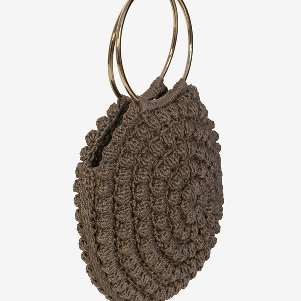 Round bobble bag - crochet, χειρός, πλεκτές τσάντες - 2