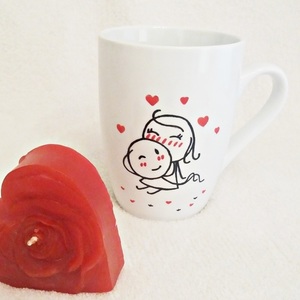 Ηandpainted Set "Sitting next to you...." - ζωγραφισμένα στο χέρι, δωράκι, κούπες & φλυτζάνια, αγ. βαλεντίνου - 4