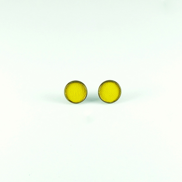 Σκουλαρίκια μικρά καρφωτά κίτρινοι κύκλοι - καρφωτά, μπρούντζος, φθηνά