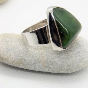 Ασημένιο δαχτυλίδι με ημιπολύτιμη πέτρα μαλαχίτη. - ασήμι, ημιπολύτιμες πέτρες, ασήμι 925, ασήμι 925, δαχτυλίδι, χειροποίητα, boho, σταθερά, μεγάλα - 2