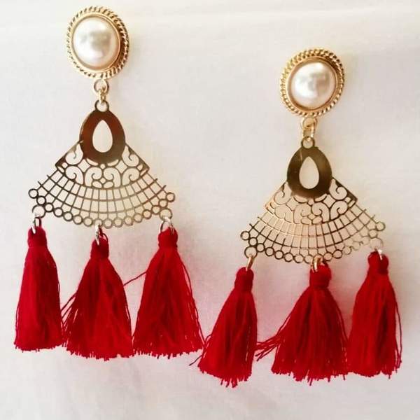 Gold earrings! - statement, βραδυνά, με φούντες, κρεμαστά, πέρλες, faux bijoux