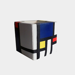 Κύβος " MONDRIAN" - μπολ, τσιμέντο, χειροποίητα, κασπώ, αξεσουάρ γραφείου