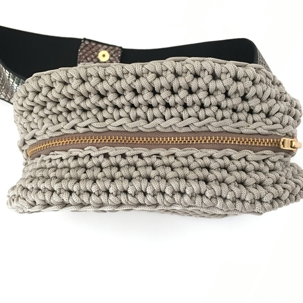 Belt bag - crochet, πλεκτές τσάντες, μέσης - 3