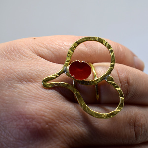 Δαχτυλίδι καρδιά με κόκκινο σμάλτο !!!! - σμάλτος, καρδιά, σφυρήλατο, κοσμήματα, αγ. βαλεντίνου, αυξομειούμενα - 4