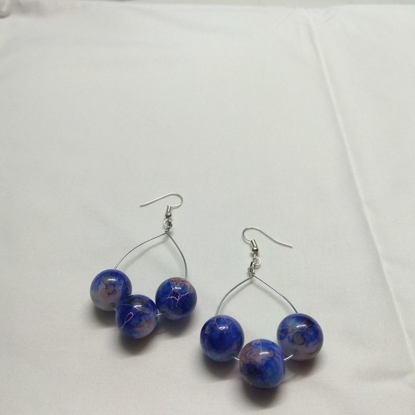 Σκουλαρίκια 'Blue Pearl' - γυναικεία, πέτρες, μακριά, κρεμαστά, δώρα για γυναίκες - 2