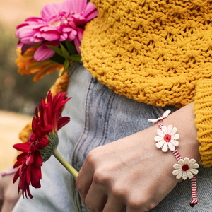 Daisy March Bracelet - γυναικεία, μάτι, λουλούδι, μαρτάκια - 3