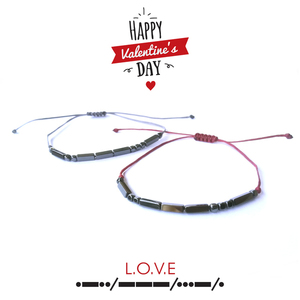 Σετ Αγ. Βαλεντίνου - Morse code "LOVE" - σετ, κοσμήματα, ζευγάρια, αγ. βαλεντίνου