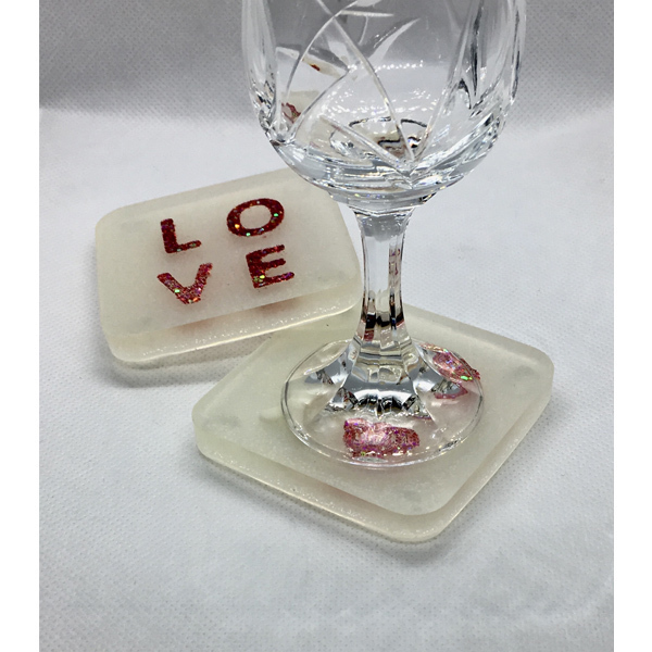Love coasters - γυαλί, σουβέρ, πρωτότυπα δώρα, αγ. βαλεντίνου, είδη σερβιρίσματος - 2