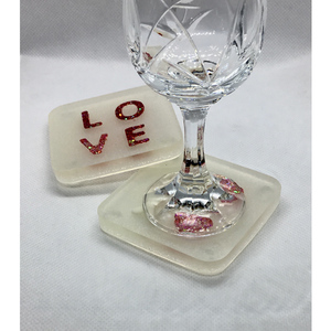 Love coasters - γυαλί, σουβέρ, πρωτότυπα δώρα, αγ. βαλεντίνου, είδη σερβιρίσματος - 2