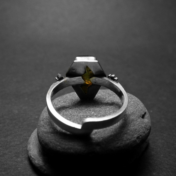 SIlver Gothic Labradorite " - Χειροποίητο ασημένιο δαχτυλίδι με Λαβραδορίτη! - ασήμι, gothic style, αυξομειούμενα - 3