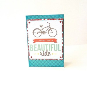 Κάρτα χειροποίητη με ποδήλατο - δώρο, scrapbooking, γενική χρήση