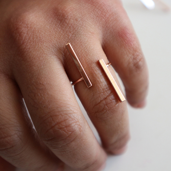 Δαχτυλίδι minimal ροζ χρυσό - minimal, βεράκια, αυξομειούμενα