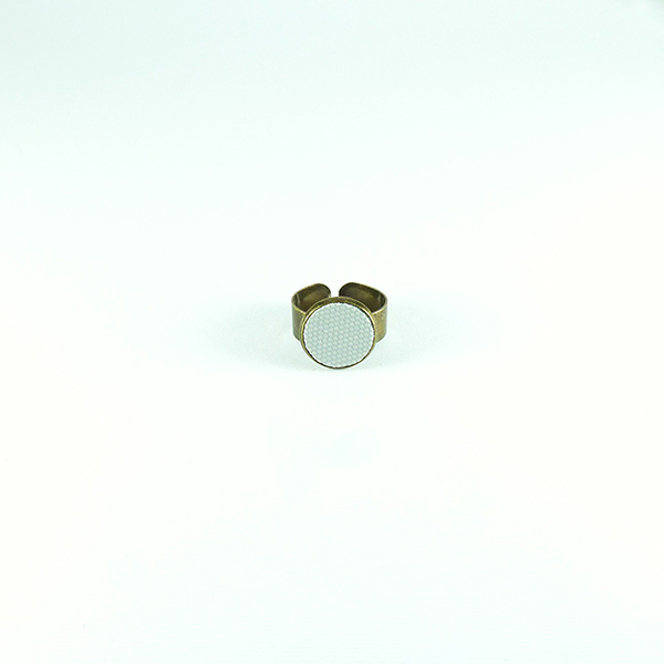 Δαχτυλίδι μπρονζέ με κύκλο γκρι - μικρά, μπρούντζος, αυξομειούμενα