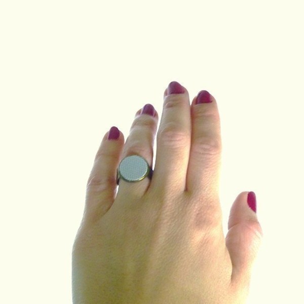Δαχτυλίδι μπρονζέ με κύκλο γκρι - μικρά, μπρούντζος, αυξομειούμενα - 2