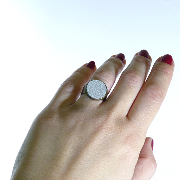 Δαχτυλίδι μπρονζέ με κύκλο ασημί - μικρά, μπρούντζος, αυξομειούμενα - 2