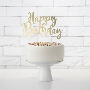 Διακοσμητικό Τούρτας Happy Birthday Gold - κορίτσι, διακοσμητικά για τούρτες, διακοσμητικά - 2