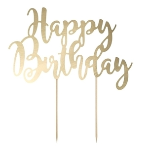 Διακοσμητικό Τούρτας Happy Birthday Gold - κορίτσι, διακοσμητικά για τούρτες, διακοσμητικά