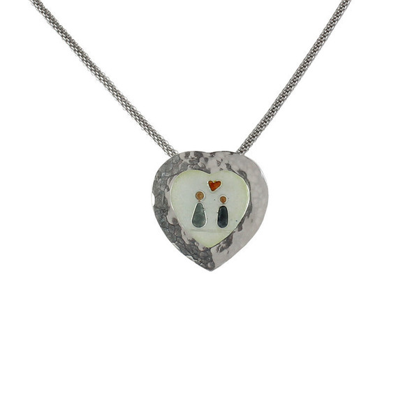 Μενταγιόν καρδιά, personalized necklace family members necklace cloisonne enamel jewelry - charms, ασήμι 925, επάργυρα, κοντά, οικογένεια, μενταγιόν - 2