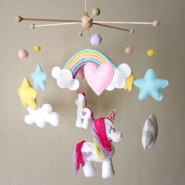Mobile unicorns - κορίτσι, δώρο, μόμπιλε, βρεφικά, μονόκερος