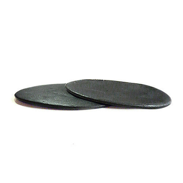 Στρογγυλά μεγάλα σκουλαρίκια δίσκοι σε μαύρο από πορσελάνη με ασημένιους γάντζους - ασήμι, γεωμετρικά σχέδια, πορσελάνη, minimal, κρεμαστά - 2