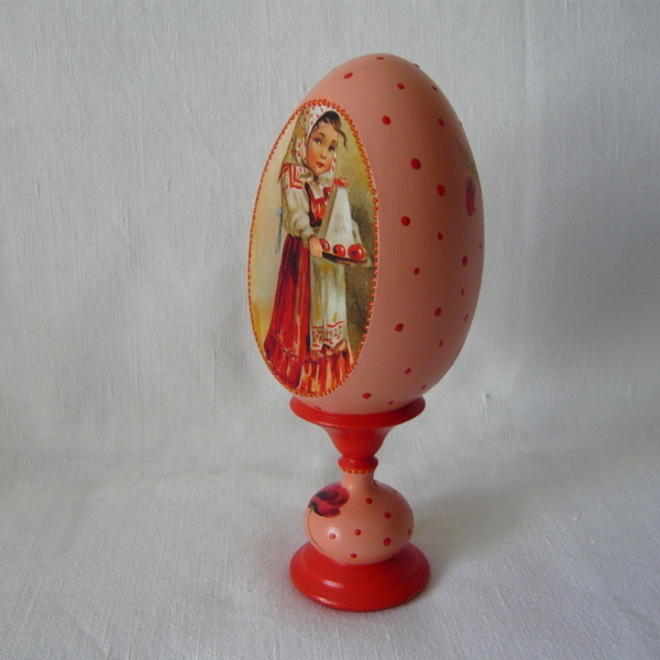 ξύλινο αυγό από ρωσικό ξύλο λιπα - διακοσμητικά, πασχαλινά αυγά διακοσμητικά - 3
