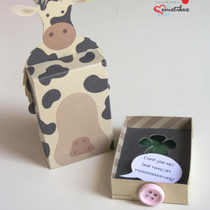 Emotibox 3D ευχητήρια καρτούλα ζωάκι αγελάδα, άλογο ή πρόβατο - δώρα γενεθλίων, γενική χρήση, δώρο έκπληξη - 2