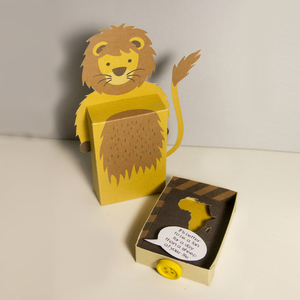 Emotibox 3D ευχητήρια καρτούλα λιοντάρι, ζέβρα, καμηλοπάρδαλη - λιοντάρι, δώρα γενεθλίων, γενική χρήση, δώρο έκπληξη - 4