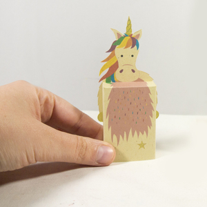 Emotibox 3D ευχητήρια καρτούλα μονόκερος - μονόκερος, δώρα γενεθλίων, γενική χρήση, δώρο έκπληξη
