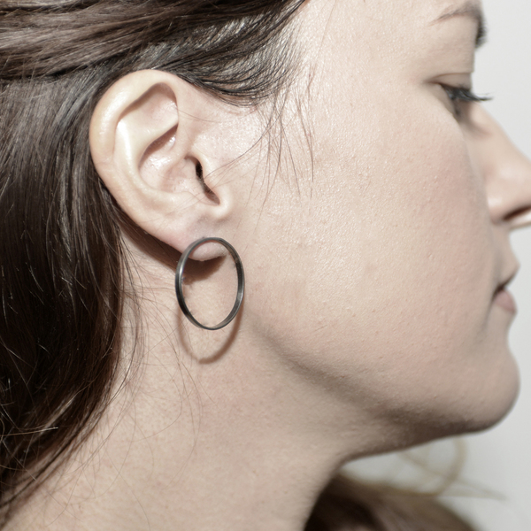 Ciclo earrings - ασήμι, επιχρυσωμένα, κρίκοι, μικρά - 2