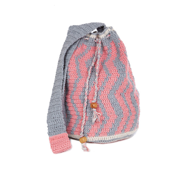 Πλεκτή τσάντα ώμου - νήμα, ώμου, πουγκί, χιαστί, crochet, βελονάκι, γεωμετρικά σχέδια, minimal, boho, πλεκτές τσάντες, φθηνές