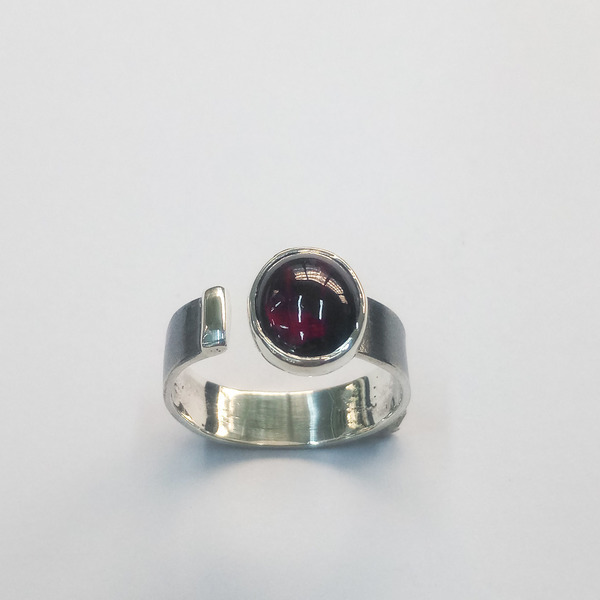 Garnet ring - ασήμι, αυξομειούμενα - 2