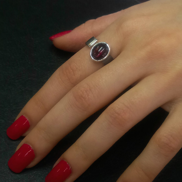 Garnet ring - ασήμι, αυξομειούμενα - 3