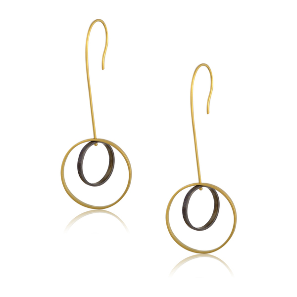 Solar earrings - ασήμι, επιχρυσωμένα, κρεμαστά