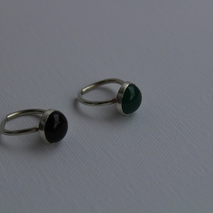 A bl black agate ring round - ασήμι, ημιπολύτιμες πέτρες, αχάτης, αυξομειούμενα - 5