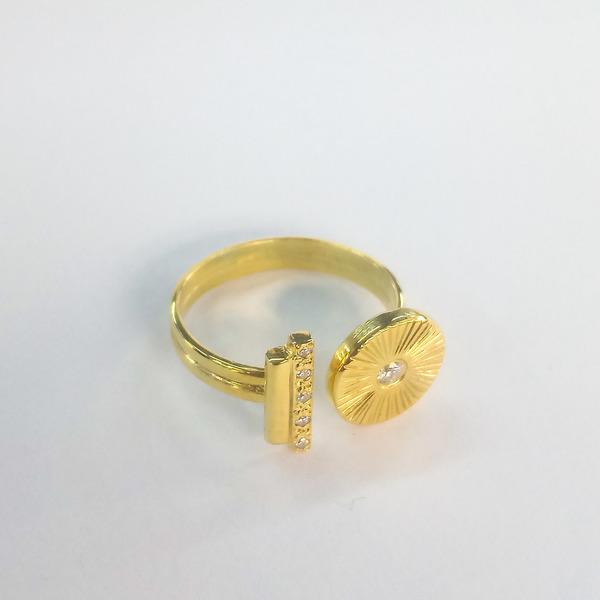 Ασημένιο δαχτυλίδι - ασήμι, επιχρυσωμένα, αυξομειούμενα - 2