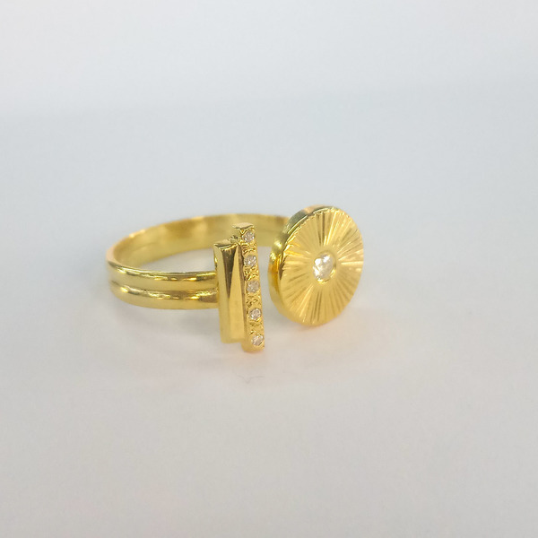 Ασημένιο δαχτυλίδι - ασήμι, επιχρυσωμένα, αυξομειούμενα - 5