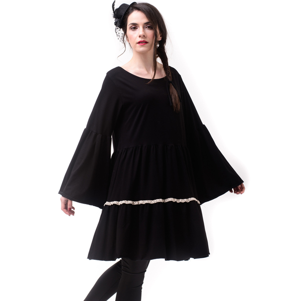 Μαύρο Φόρεμα με Βολάν - mini - 2
